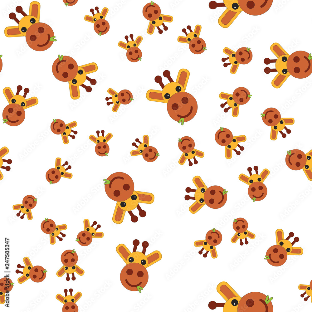 Seamless pattern of giraffe head.