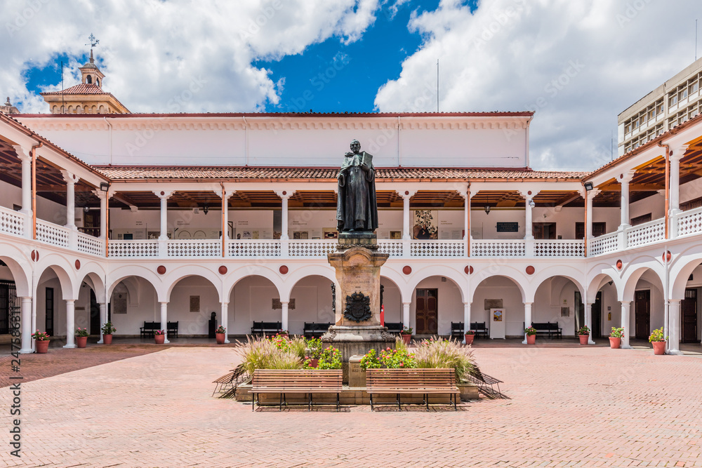 Naklejka premium stylish patio courtyard in La Candelaria aera Bogota capital city of Colombia South America