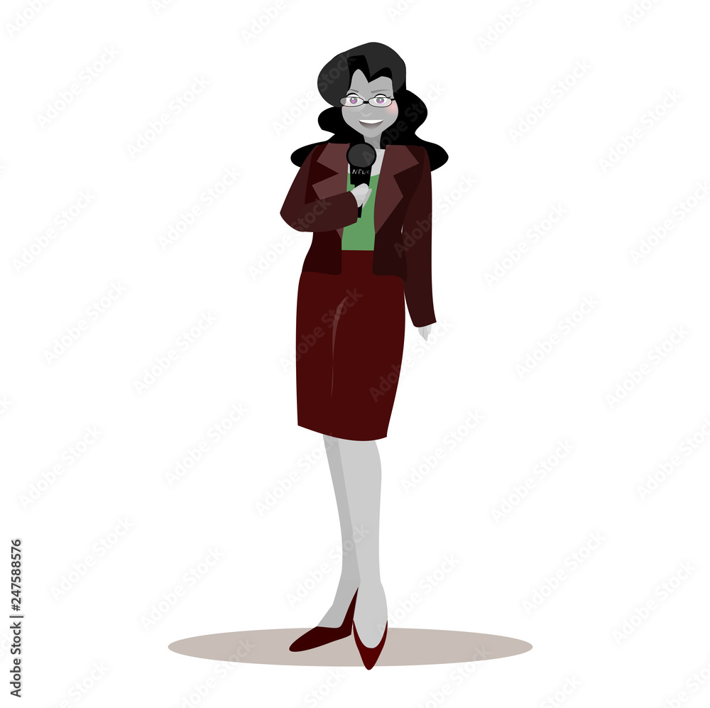   Happy International  Woman Day. Lady cartoon character  on isolated background.