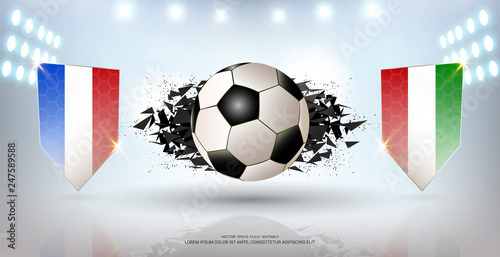 Abstract Background, Vector Banner Explosion Effect, Realistic 3d ball with flag element for design cards, invitations, gift cards, flyers, brochures (EPS10 Vector) 