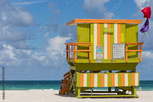Die berühmten Strandhäuser vom Miami Beach, Florida, USA