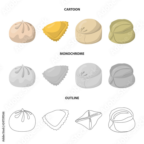 Isolated object of products  and cooking symbol. Set of products  and appetizer stock symbol for web.