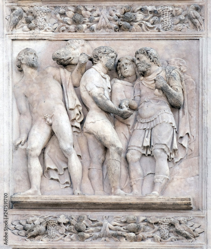 The Story of Joseph and His Brethren by Amico Aspertini, right door of San Petronio Basilica in Bologna, Italy © zatletic
