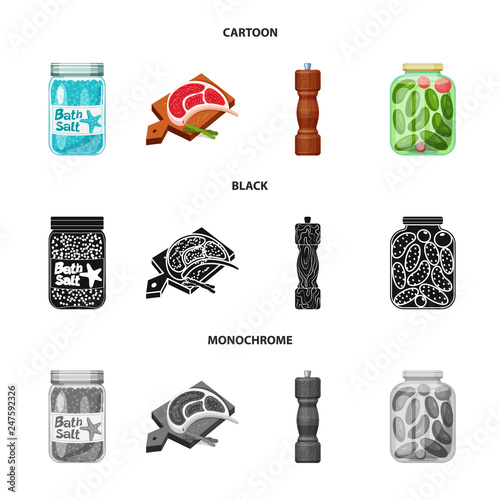 Vector design of cooking and sea sign. Collection of cooking and baking   vector icon for stock.