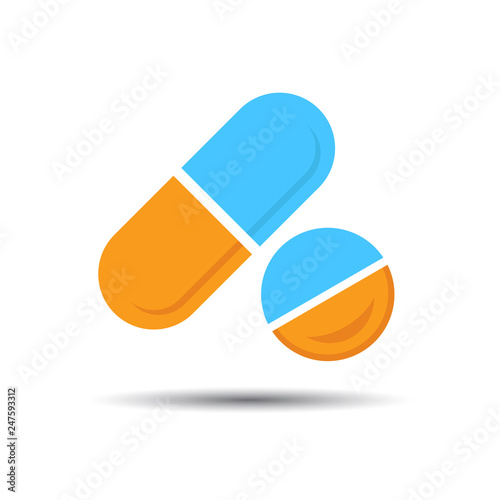 Medical pills Icons, capsule and drug, medicine icon.