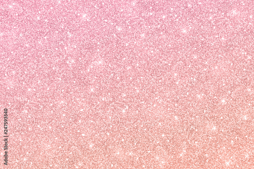 Rose gold glitter texture with color effect. Vector