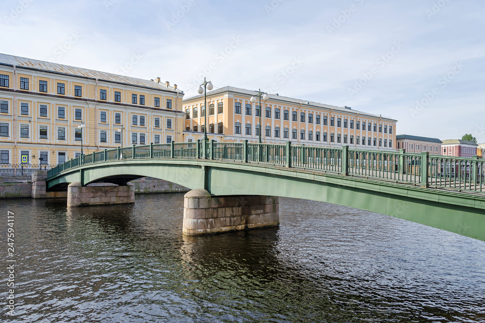 English Bridge  across Fontanka River  in Saint Petersburg, Russia