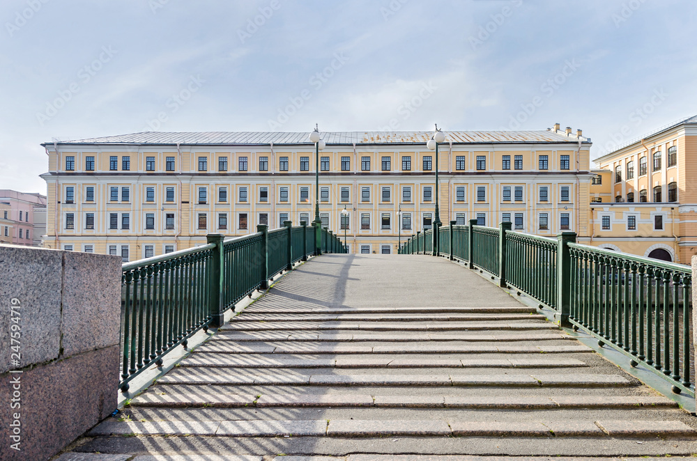 English Bridge  across Fontanka River  in Saint Petersburg, Russia
