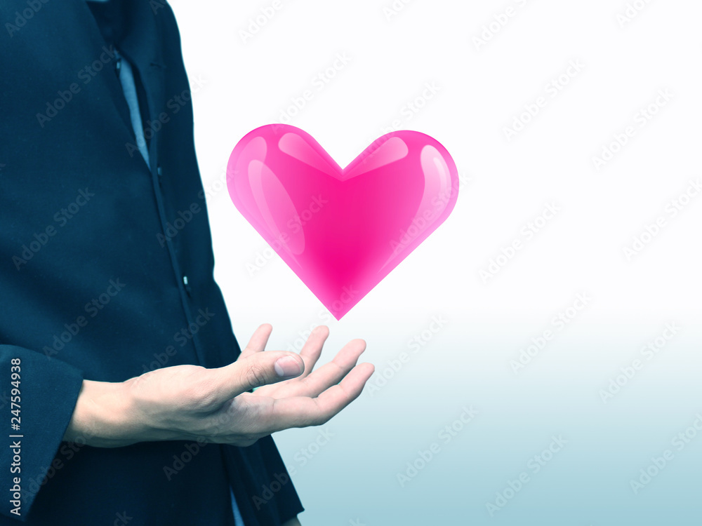 Man holding heart , love concept , medical service Man holding heart , love concept , medical service