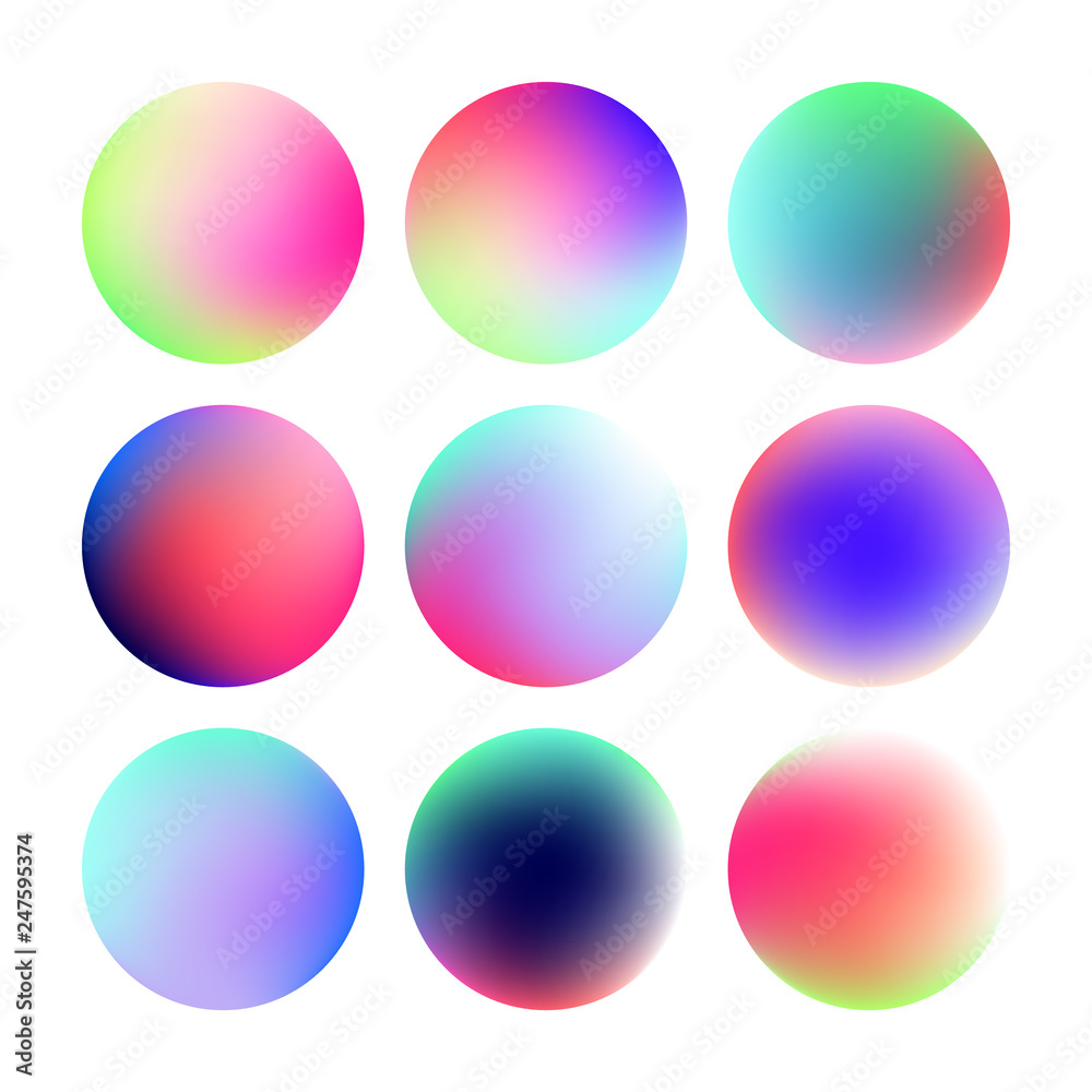 Set of round color gradient. Modern abstract background. Vector illustration background Set of round color gradient. Modern abstract background. Vector illustration background
