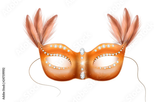 Golden Carnival Mask, Masquerade, Mardi Gras