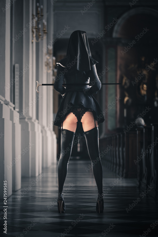 Nonne Fetisch High Heels Strapse BDSM Stock Photo | Adobe Stock