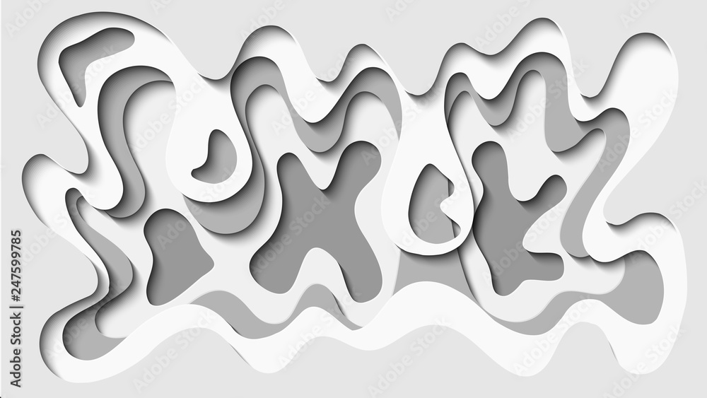 White 3D Abstract Background vector with Deep Paper Cut Style White 3D Abstract Background vector with Deep Paper Cut Style