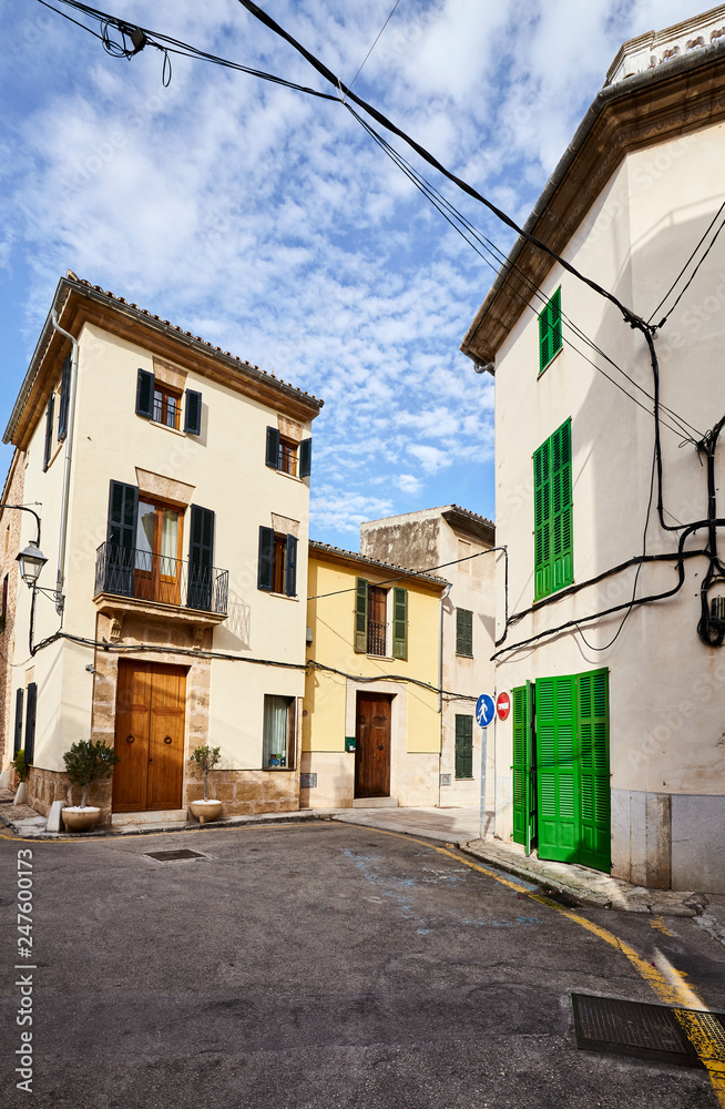 Street in Alcudia old town, Mallorca.