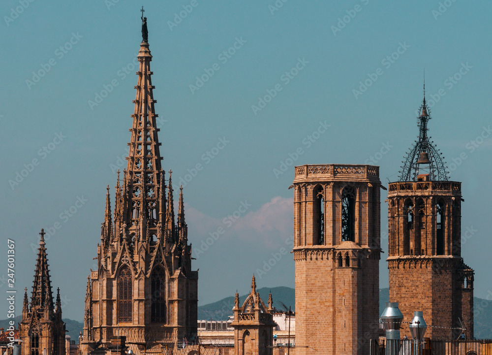 View to the Cathedral of the Holy Cross and Saint Eulalia, Barcelona