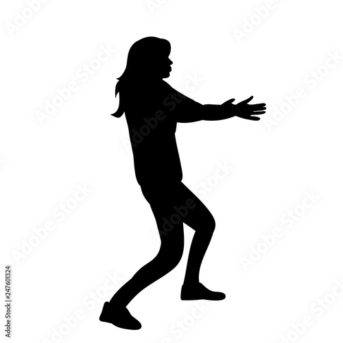black silhouette of a gir