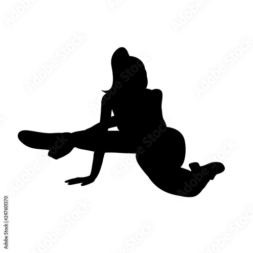 black silhouette of a girl dancing
