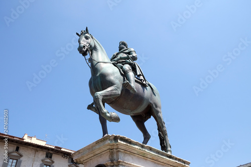 Statue of Ferdinando I de' Medici at he Piazza della Santissima Annunziata in Florence, Italy
