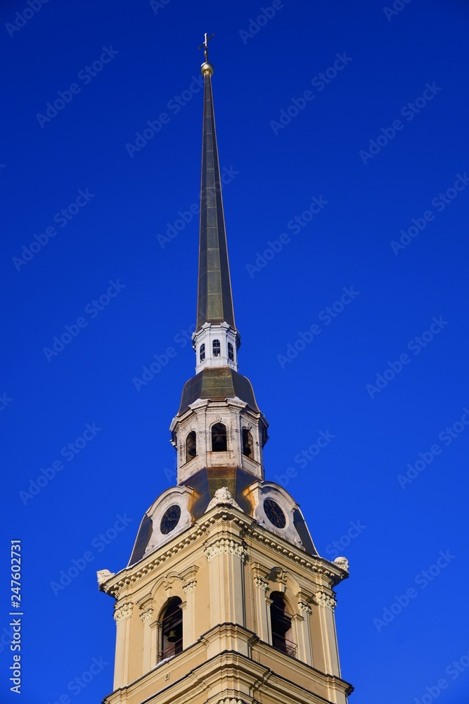Peter and Pauls cathedral. Architecture of Saint-Petersburg, Russia. Color picture. Popular landmark. Winter photo Peter and Pauls cathedral. Architecture of Saint-Petersburg, Russia. Color picture. Popular landmark. Winter photo
