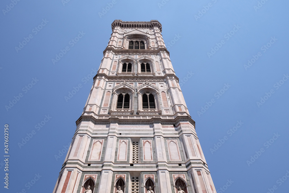 Bell tower of the Cattedrale di Santa Maria del Fiore (Cathedral of Saint Mary of the Flower) is the main church of Florence, Italy Bell tower of the Cattedrale di Santa Maria del Fiore (Cathedral of Saint Mary of the Flower) is the main church of Florence, Italy