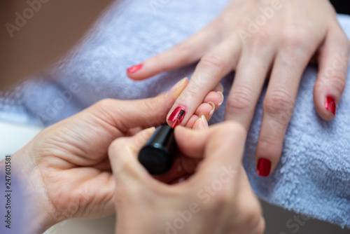 Closeup of a professional manicure