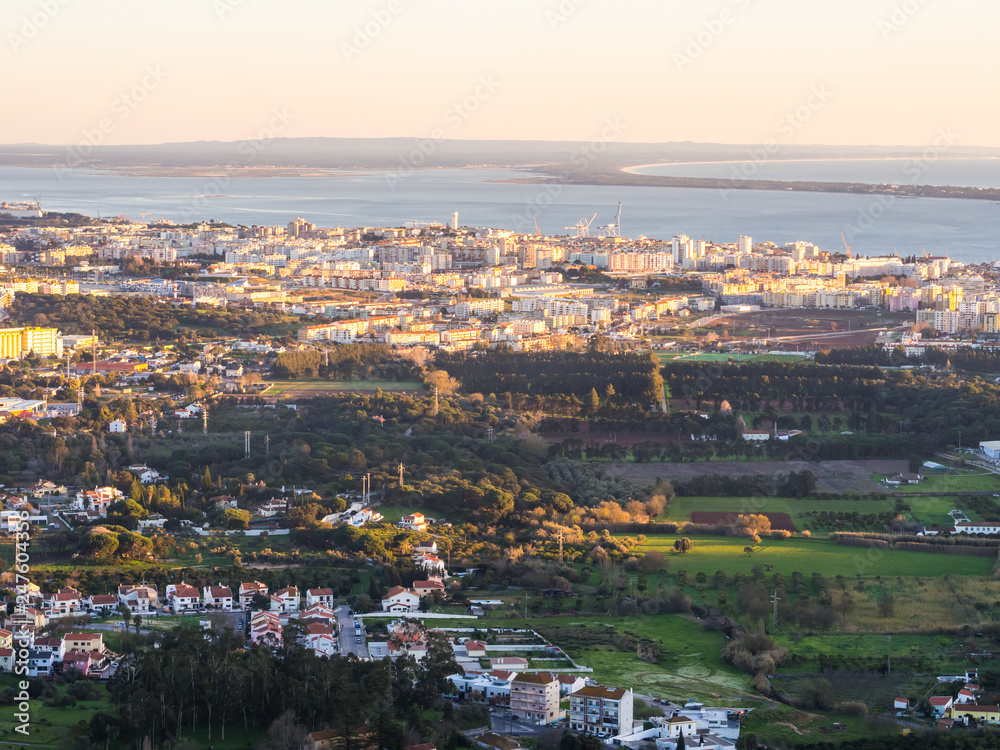View of Setubal as seen from the Palmela Castle, Portugal