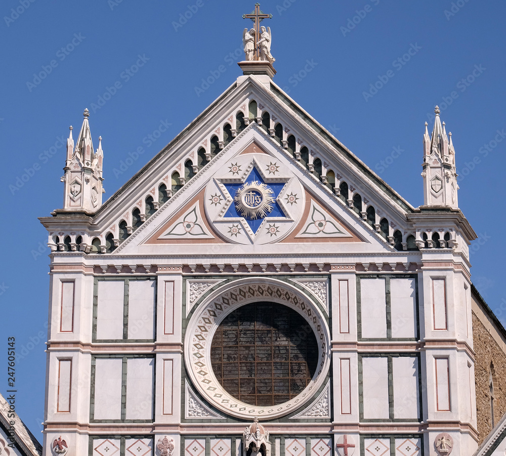 The Basilica di Santa Croce (Basilica of the Holy Cross) - famous Franciscan church in Florence, Italy