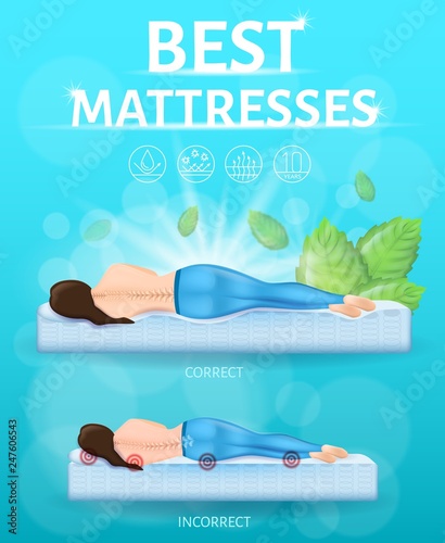 Best Orthopedic Mattress Realistic Vector Banner