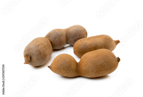Ripe sweet tamarind isolated on white background