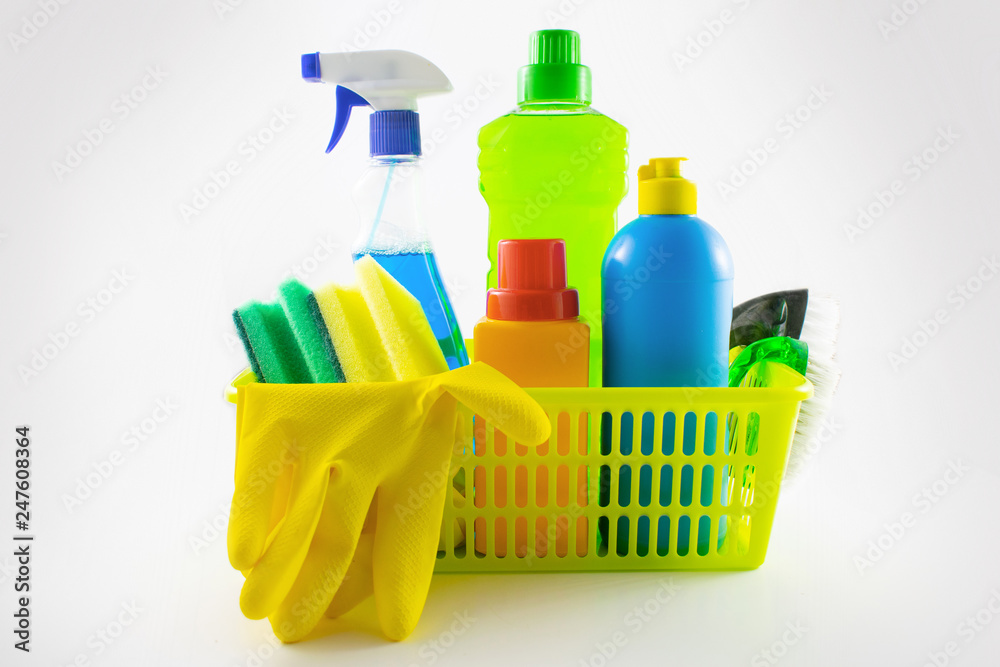 Image close-up detergent. The concept of Service for cleaning apartments and premises, cleanliness. Cleaning dust and dirt in the kitchen, on the floor, Various sanitation items, cleaning tools. Image close-up detergent. The concept of Service for cleaning apartments and premises, cleanliness. Cleaning dust and dirt in the kitchen, on the floor, Various sanitation items, cleaning tools.