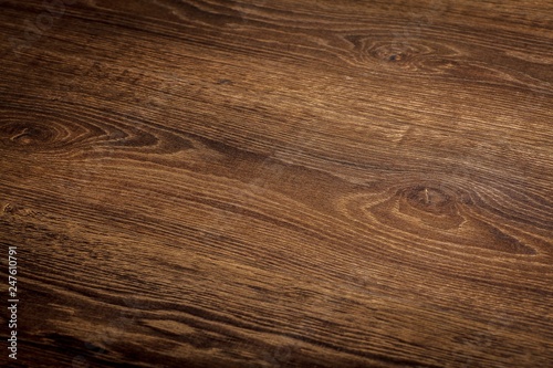 Clean dark wooden table surface.