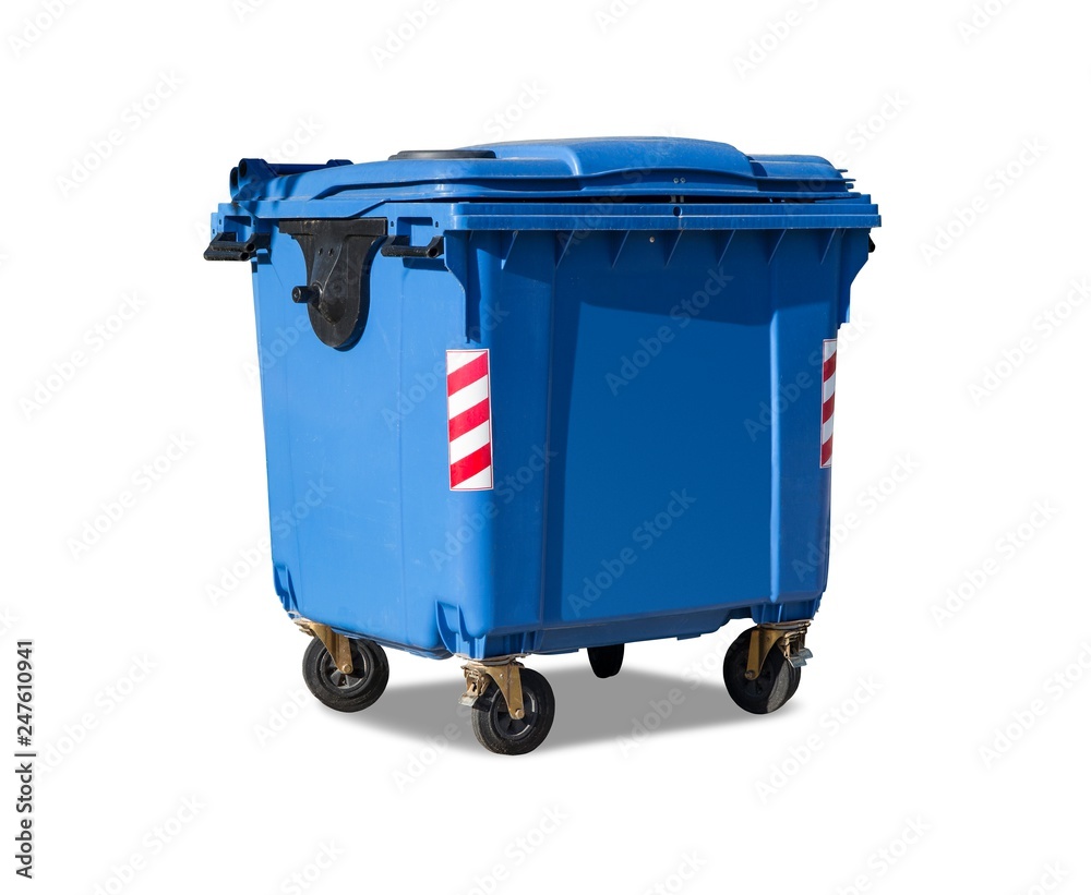 Blue garbage bin Blue garbage bin