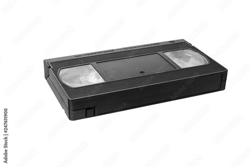 VHS video tape cassette isolated on white background