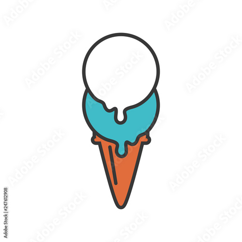 delicious ice cream in cone