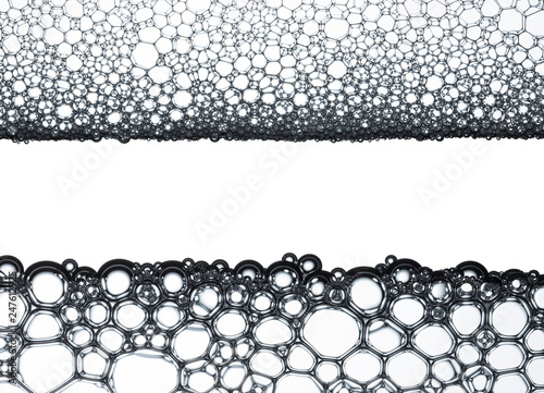 Geometric cells formed by soap bubbles and water, for background or texture