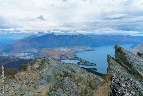 hiking the ben lomond track, view of lake wakatipu at queenstown, new zealand 24