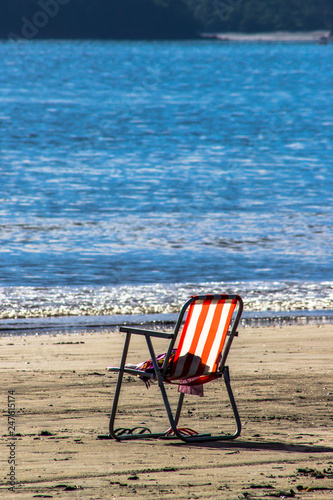 empty chair on the beach in Brazil