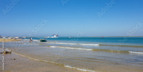 Beach of Farol Island in  Formosa Estuary, Algarve, Portugal