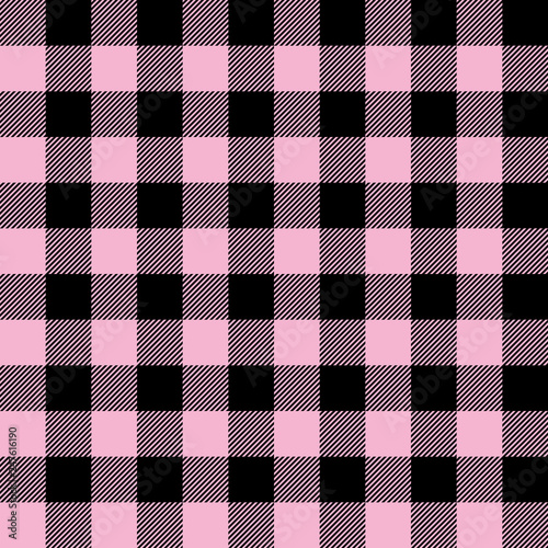 Pink Buffalo Plaid Seamless Pattern - Classic buffalo plaid pattern design