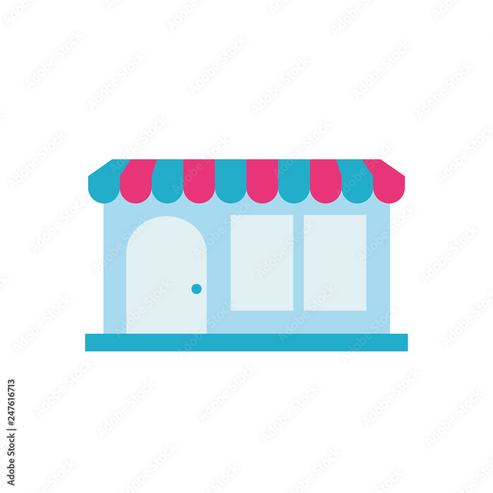 ice cream store facade with parasol