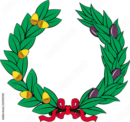 Olive and oak wreath