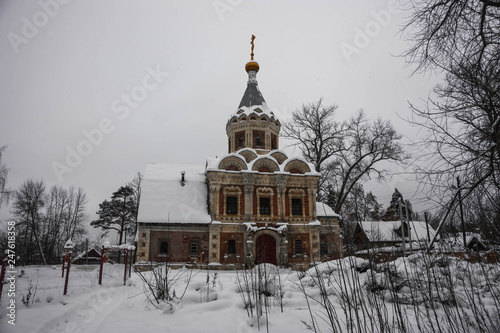 Ruined church in the Khrapovitsky estate in the Vladimir region in Russia photo