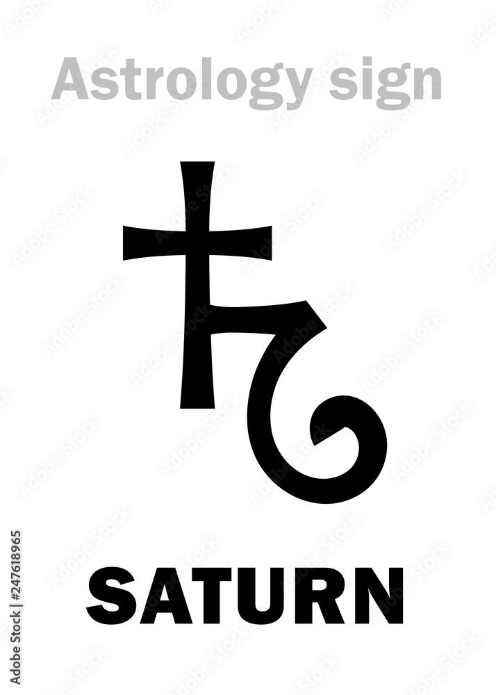 Astrology Alphabet: SATURN, classic major planet. Hieroglyphics character sign (single symbol). Astrology Alphabet: SATURN, classic major planet. Hieroglyphics character sign (single symbol).