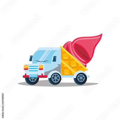 ice cream car isolated icon