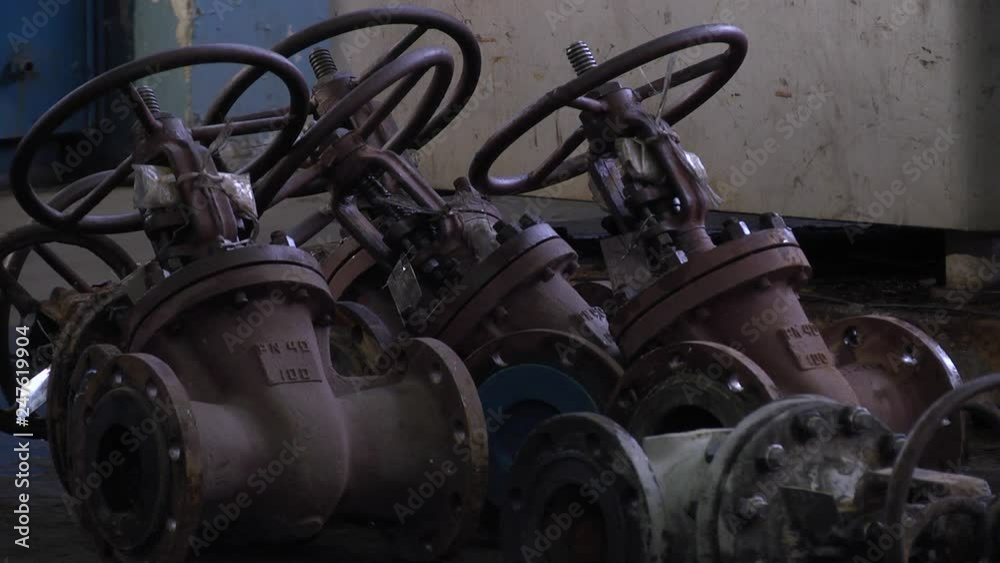 custom made wallpaper toronto digitalMany different gate valves lie on the plant. Repair of valves. Rusty valves are ready for repair.