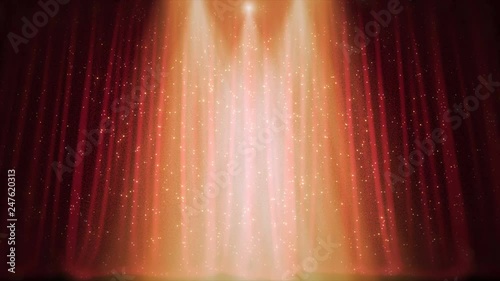 Red Curtain Shine Stars Stage