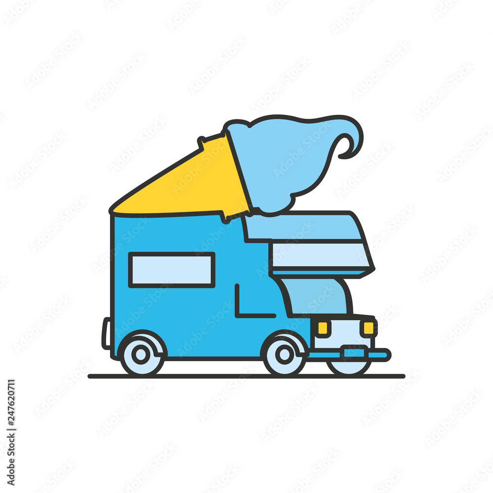 ice cream car isolated icon