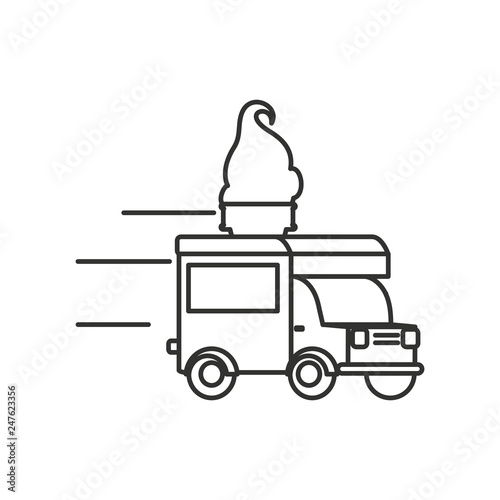 ice cream car isolated icon
