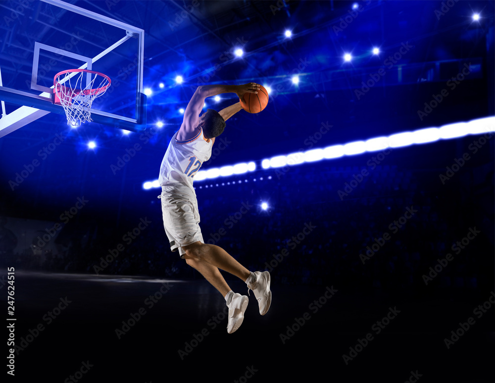 Naklejka premium Man basketball player