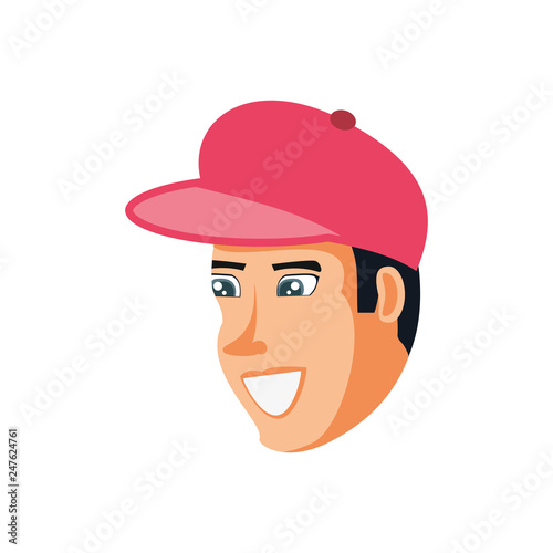head of man with cap avatar character